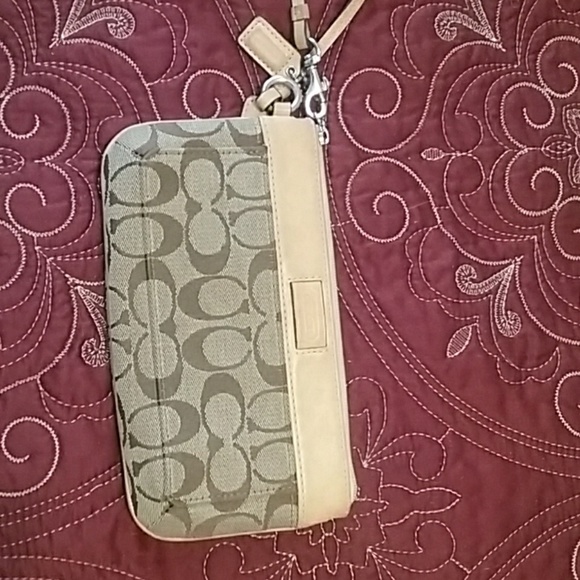 COACH tan wristlet - Picture 1 of 2